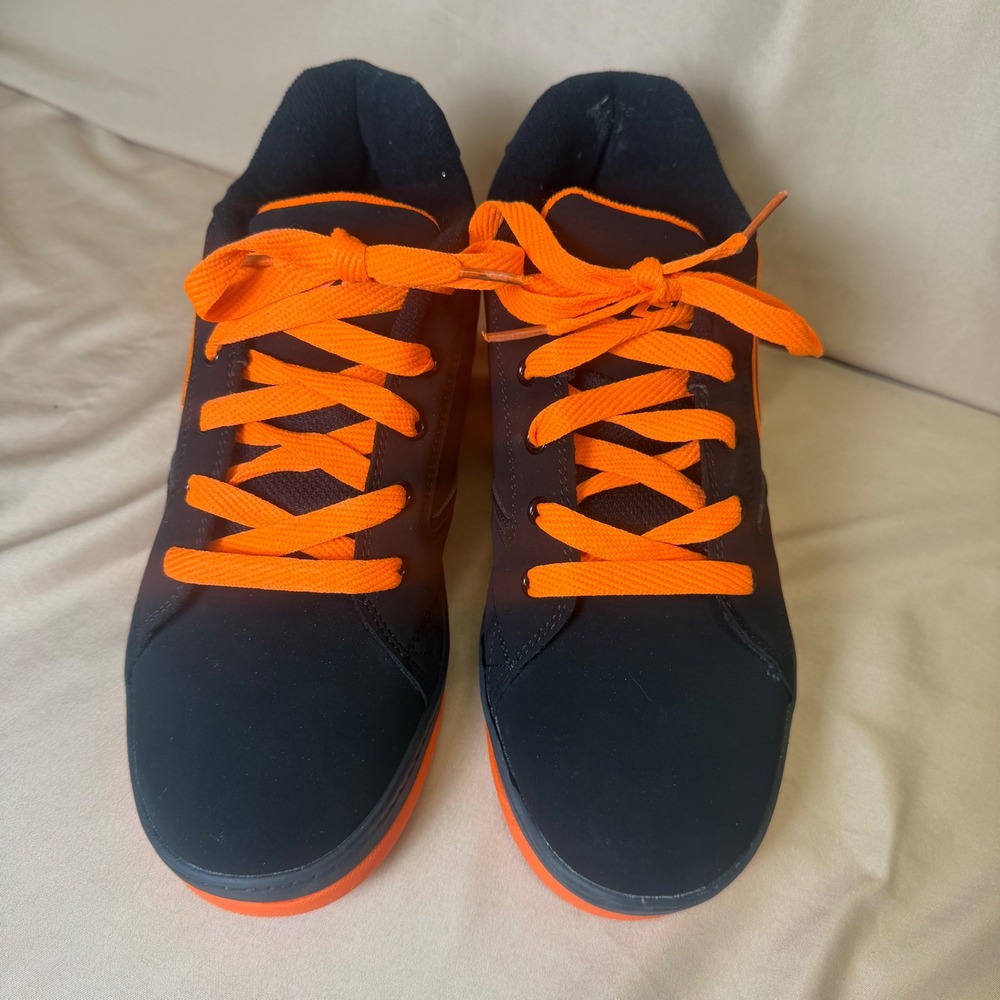 Heelys Men 8 Skate Shoes Black Orange Retired Colorway with Wheels and Box